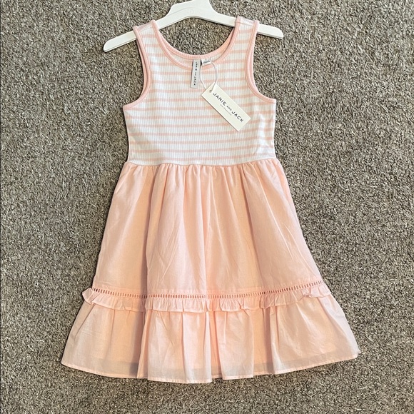 Peach Striped Kids Dress